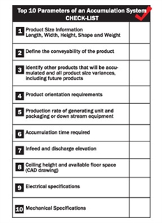 Criteria for Accumulating Conveyor