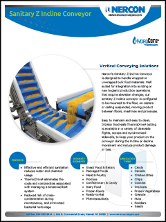 Sanitary Z Incline Conveyor Sell Sheet